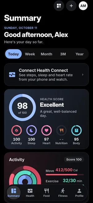 Summary tab in the Midnight theme, dark mode