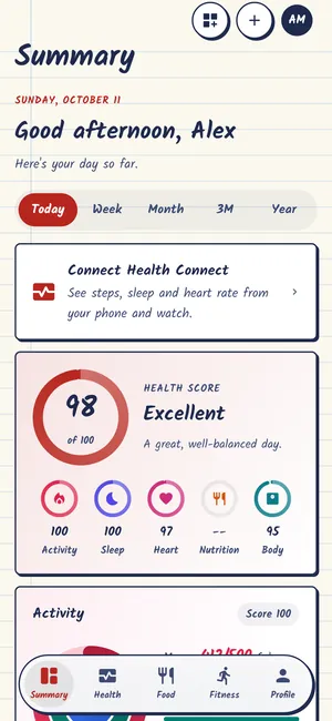 Summary tab in the Notebook theme, light mode